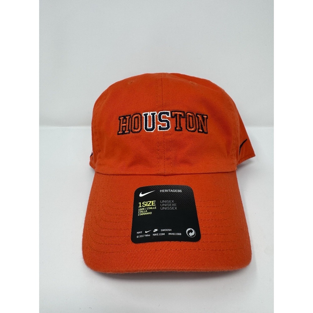 Nike Houston Astros Heritage86 Hat Adjustable Baseball Cap Orange Men MLB